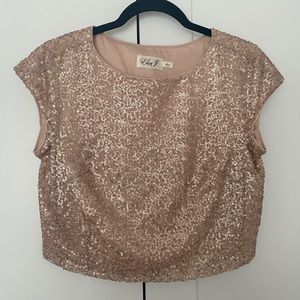 Rose Gold Eliza J Sequin Top